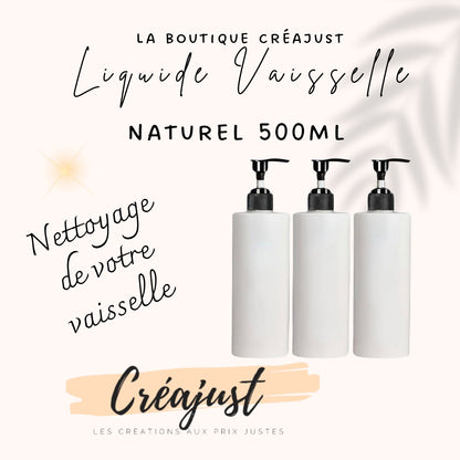 liquide vaisselle maison 100% naturel permet de consommé mieux et sans plastique. Nos bouteille permet d'être rempli en achetant nos recharges. 